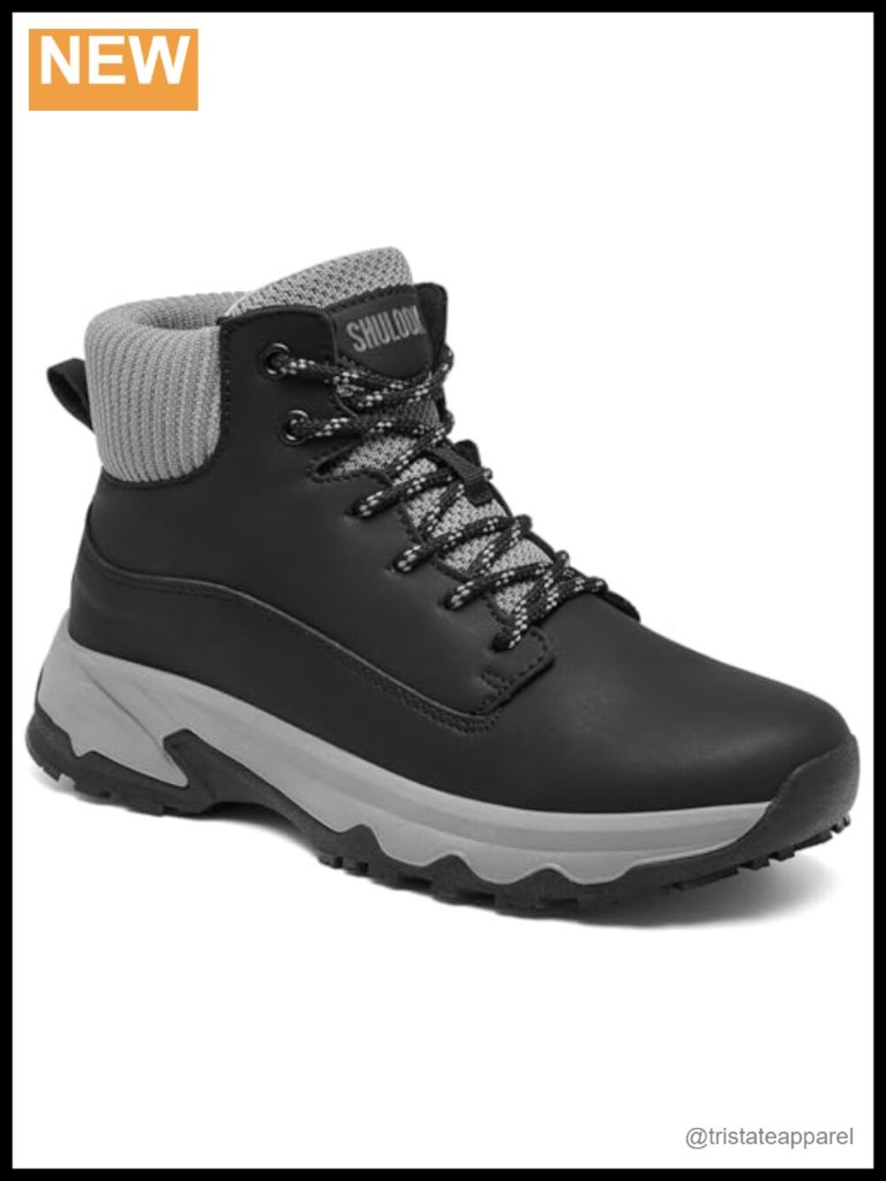 SHULOOK Non Slip Work Boots Faux Leather Waterproof Ankle Food Service